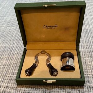 Christofle Silverplate and Ebony Champagne Accessory Set
